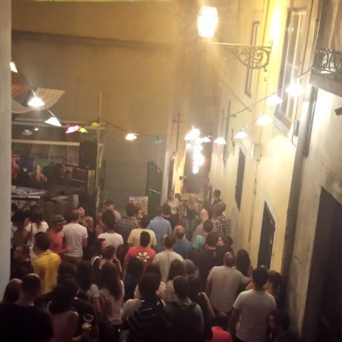 People watching football in Lisbon