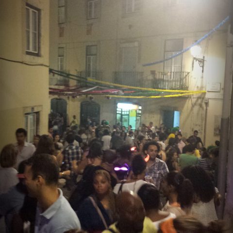 Crowd on St. Anthony night in Lisbon