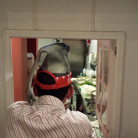 Man wearing a funny hat