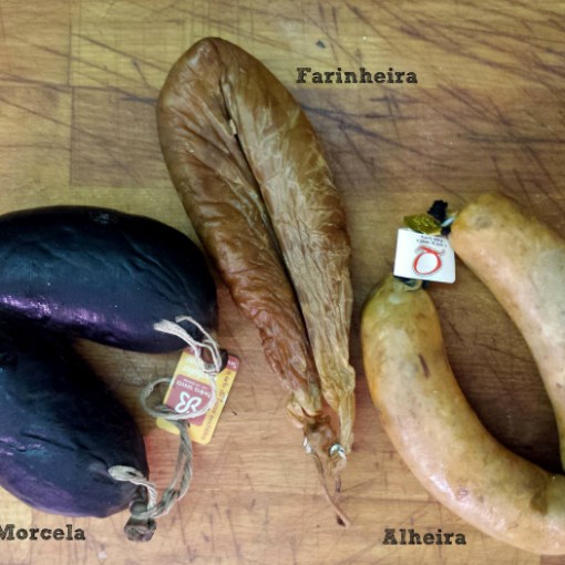 Typical sausages form Portugal