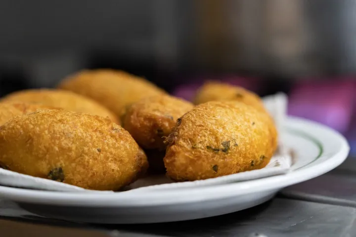 Lisbon food tour - pastel de bacalhau - Codfish cakes