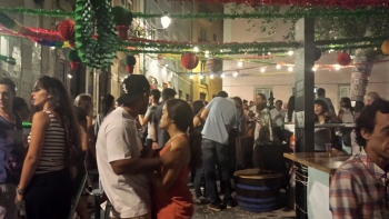 People dancing during St. Anthony in Lisbon