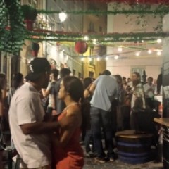 People dancing during St. Anthony in Lisbon