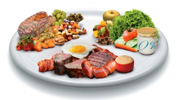 Dish with different food types