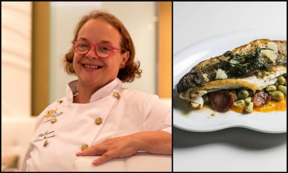 a woman holding a plate of food