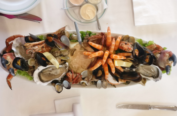 a plate of food on a table