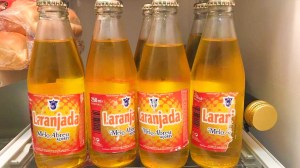 an empty bottle on a table