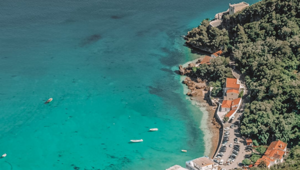 water next to the rock