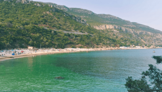 an island in the middle of a body of water