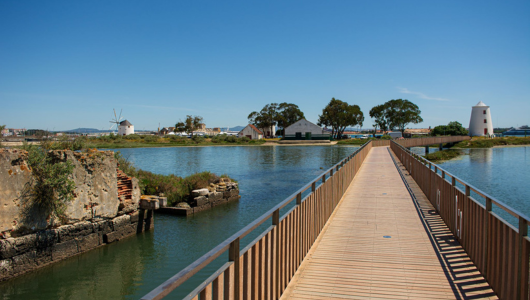 a long bridge over a body of water