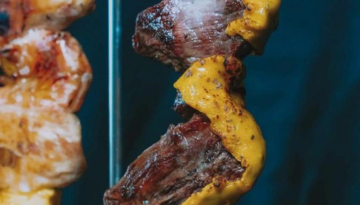 a close up of food