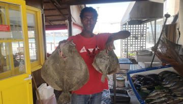 a man holding a fish