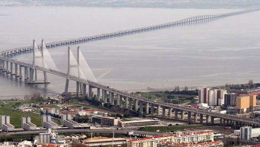 a large bridge over some water