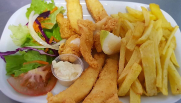 a hot dog and french fries on a plate