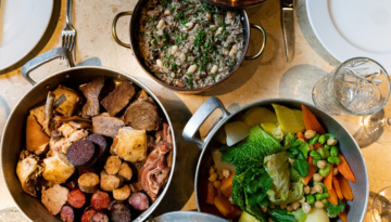 a bowl of food on a table