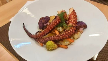a plate of food on a table