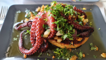a tray of food on a plate