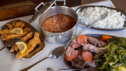 a plate of food on a table