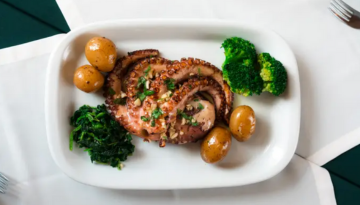 a plate of food with broccoli