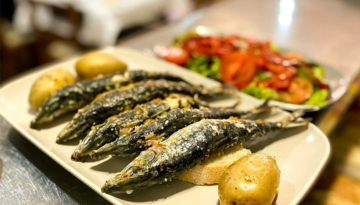 a plate of food on a table