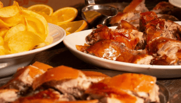 a close up of a plate of food