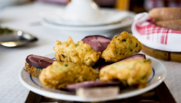 a plate of food on a table