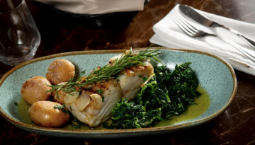 a plate of food on a table