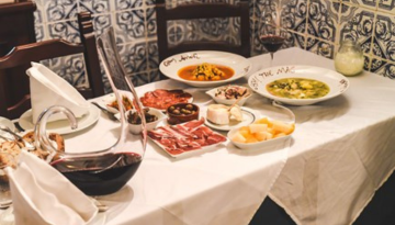 a plate of food on a table