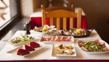 a plate of food on a table