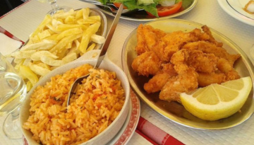a plate of food on a table
