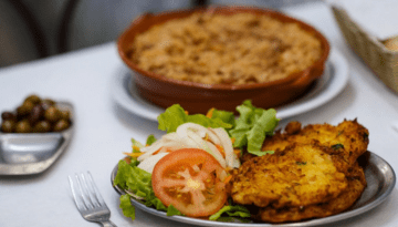 a plate of food on a table