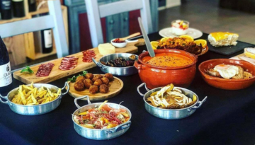 a table full of food