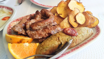 a plate of food on a table