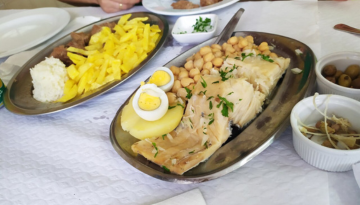 a plate of food on a table