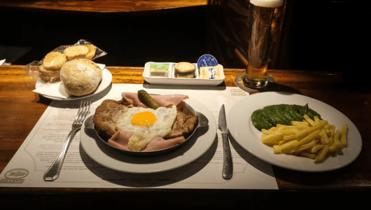 a plate of food on a table