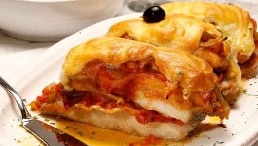 a close up of food on a plate
