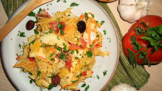 a plate of food on a table