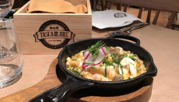 a bowl of food on a table