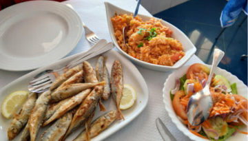a plate of food on a table
