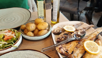 a plate of food on a table