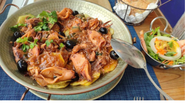 a plate of food on a table